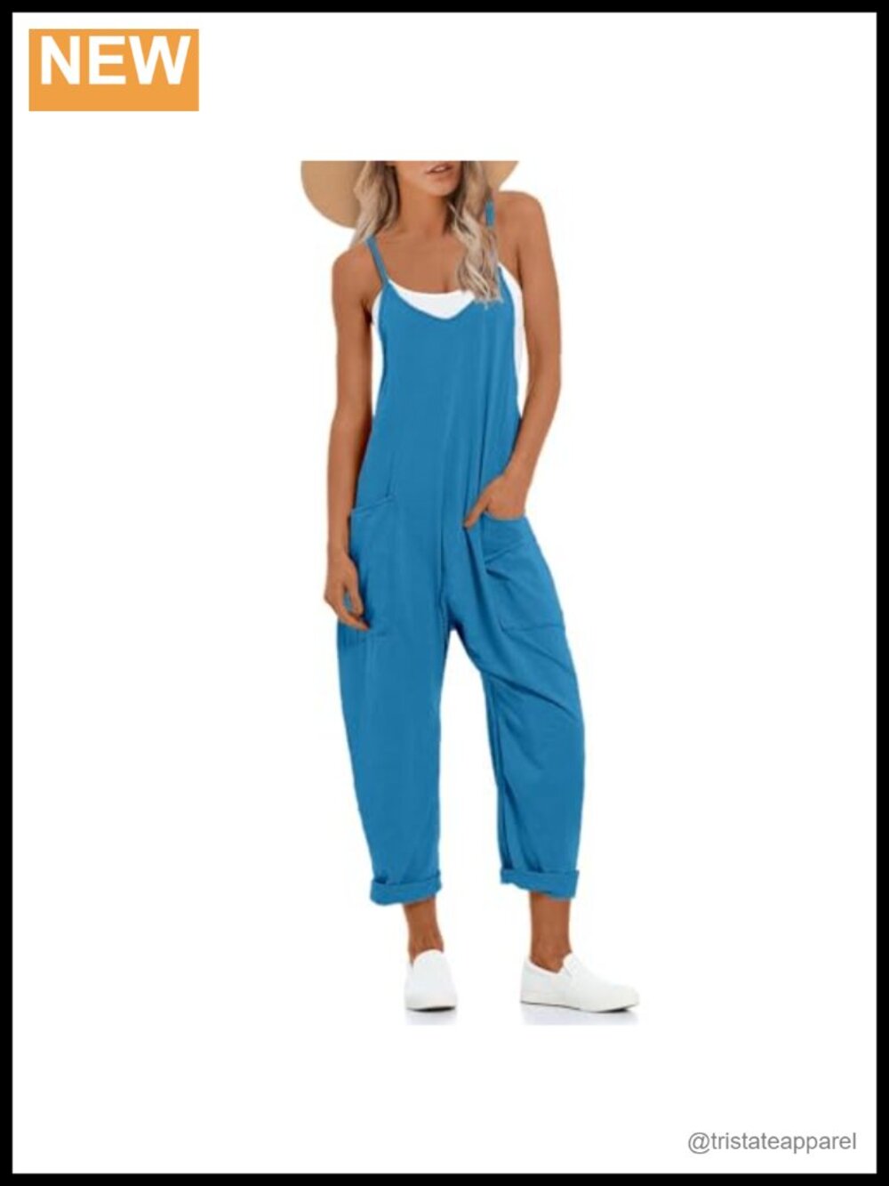 Women's Loose Wide Leg Jumpsuit Adjustable Straps Spaghetti Strap Romper
